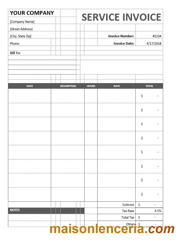 Przykładowy szablon faktury usługi w formatach Word i PDF